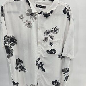 Urban Outfitters UO White Black Floral Button Down Shirt Size XXL